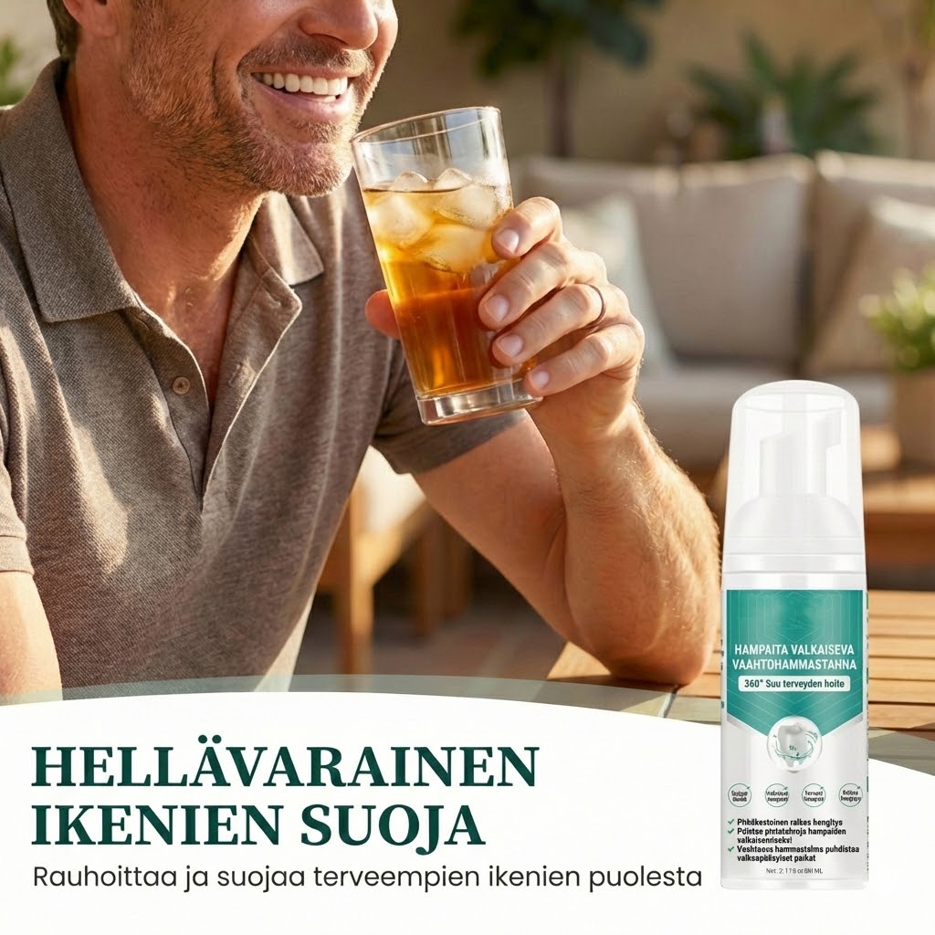 Valkaiseva hammastahnavaahto – 360° syväpuhdistava mousse (raikkaaseen hengitykseen)