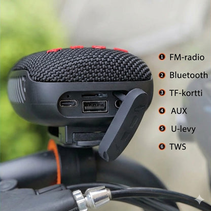 Bluetooth-kaiutin polkupyörään – Vedenpitävä pyöräilykaiutin tukevalla pidikkeellä (Iskunkestävä & Handsfree)