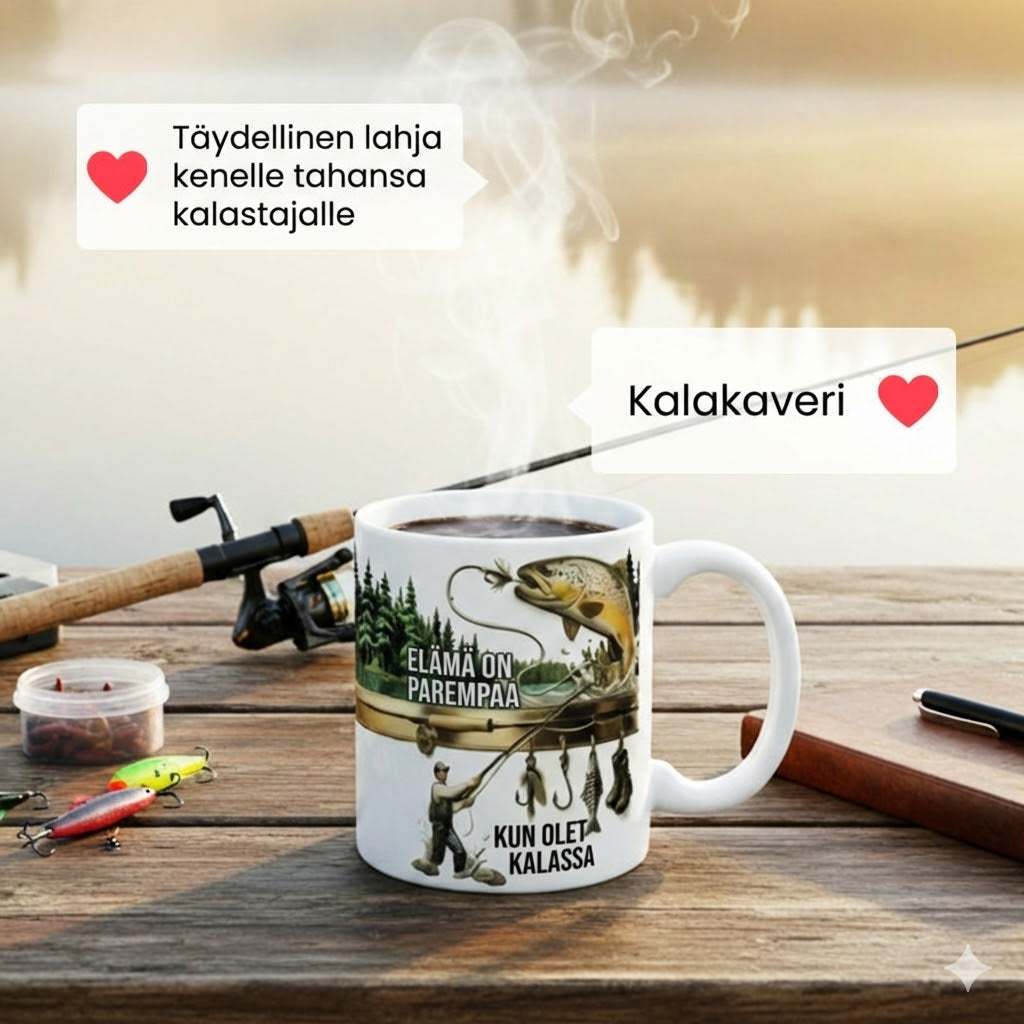 Kalastaja-kahvimuki – hauska lahja