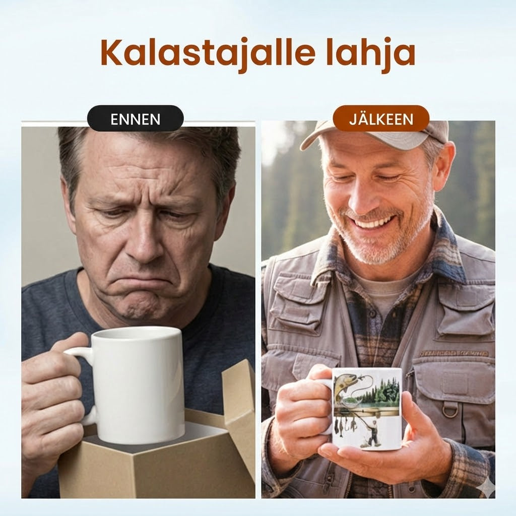 Kalastaja-kahvimuki – hauska lahja