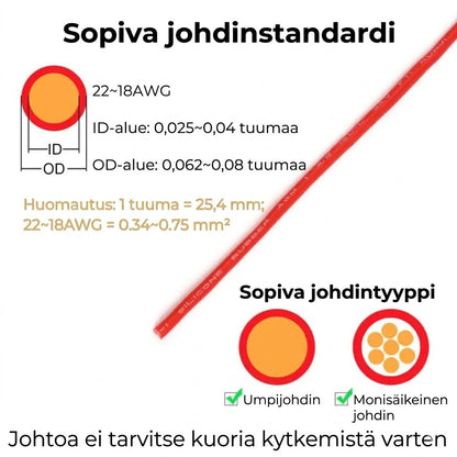 [20 kpl] Pikaliittimet lukituksella – 2-napainen pistokeliitäntä