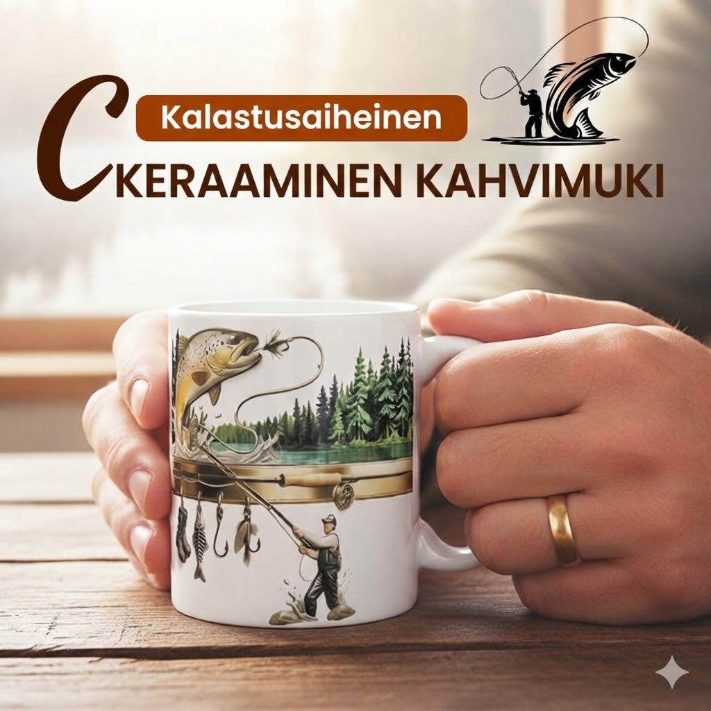 Kalastaja-kahvimuki – hauska lahja