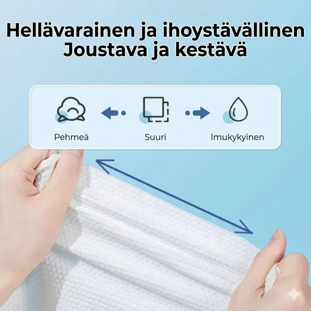 Puristetut pyyhetabletit - Kompaktit matkapyyhkeet retkeilyyn ja ulkoiluun
