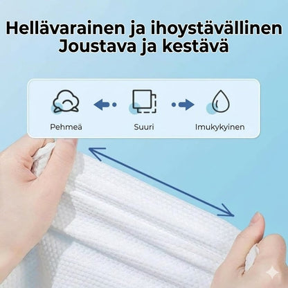 Puristetut pyyhetabletit - Kompaktit matkapyyhkeet retkeilyyn ja ulkoiluun
