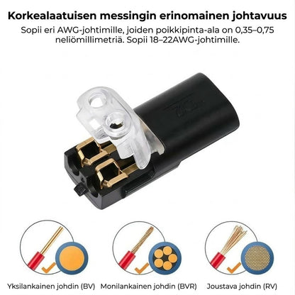 [20 kpl] Pikaliittimet lukituksella – 2-napainen pistokeliitäntä