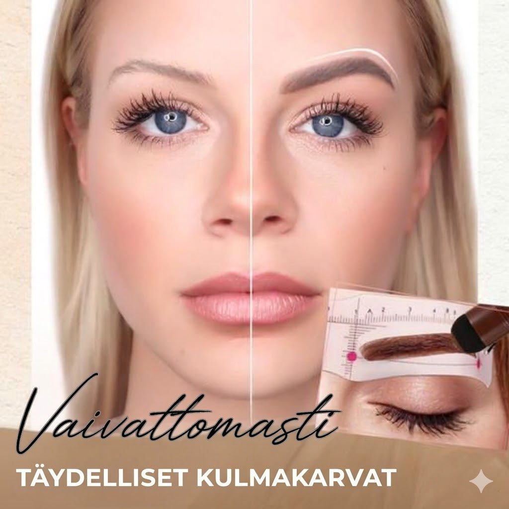 Ammattitason kulmakarvaleimasin ja sapluunasetti - Täydelliseen symmetriaan