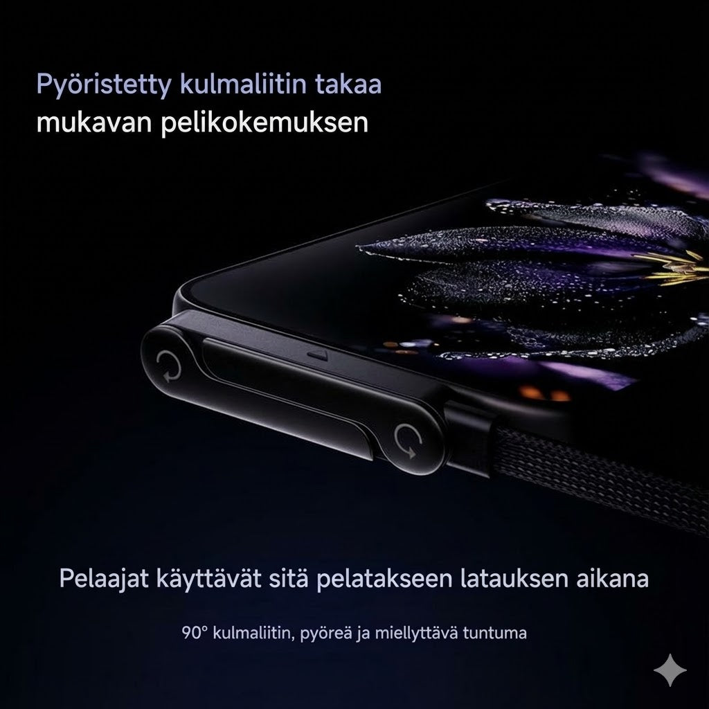 2-in-1 Type-C -latauskaapeli näkymättömällä jalustalla – 240 W supernopea lataus