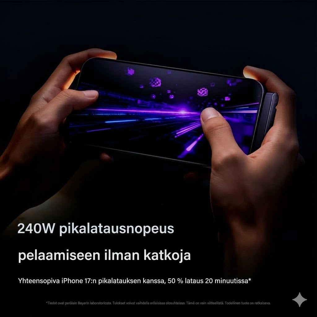 2-in-1 Type-C -latauskaapeli näkymättömällä jalustalla – 240 W supernopea lataus