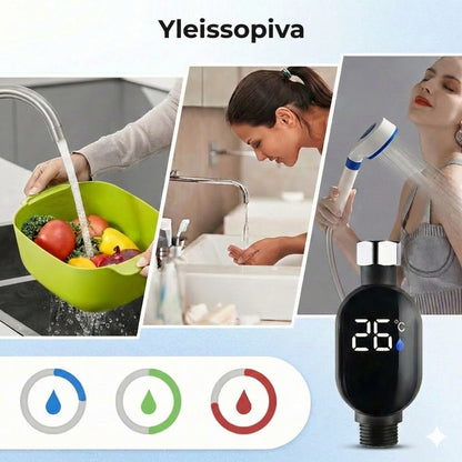 Digitaalinen suihkulämpömittari – LED-vesilämpömittari ilman paristoja (Turvallinen vauvoille ja lapsille)