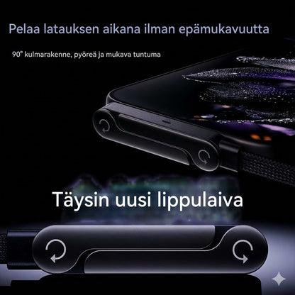2-in-1 Type-C -latauskaapeli näkymättömällä jalustalla – 240 W supernopea lataus