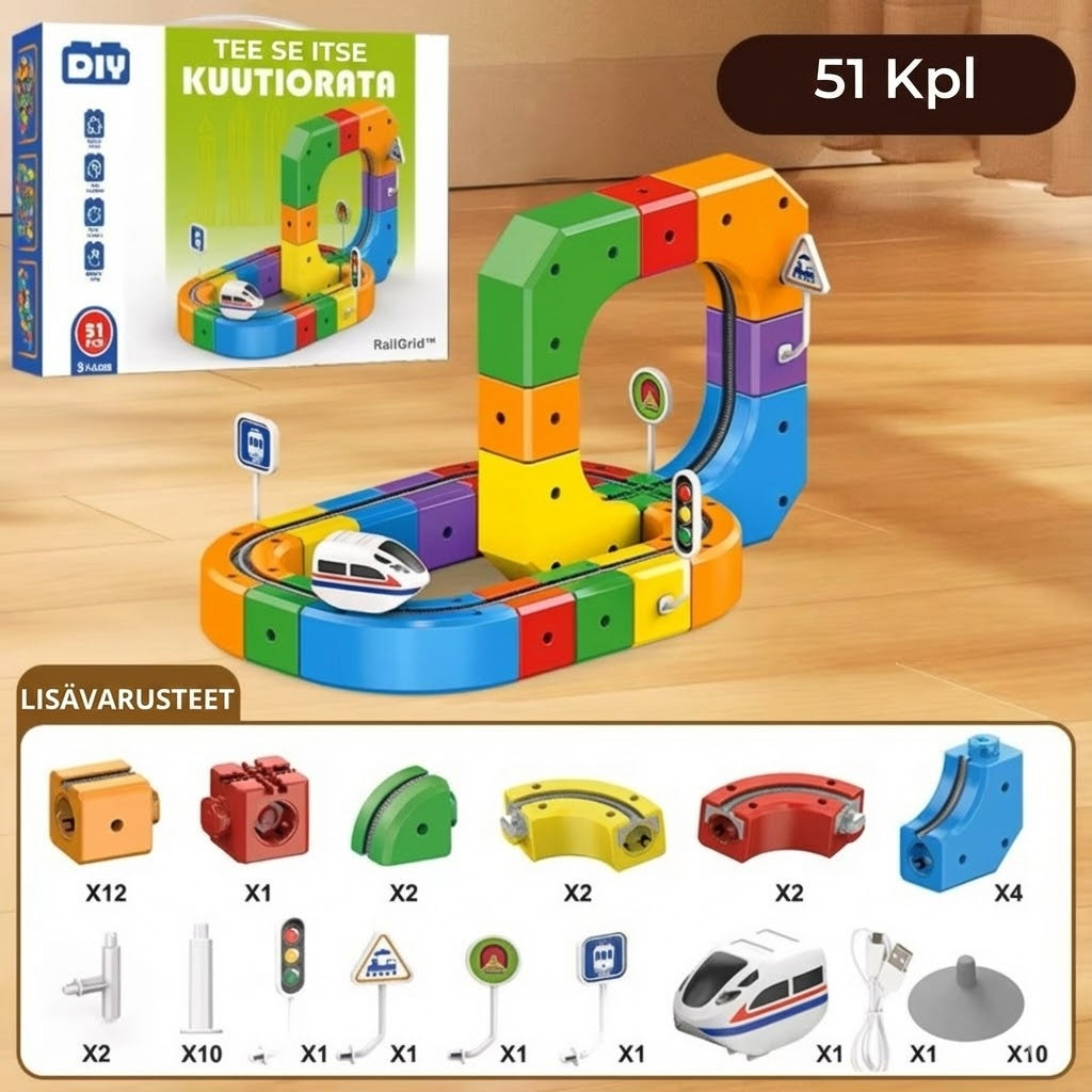 DIY-palapelijunarata – Opettavainen palikkasarja