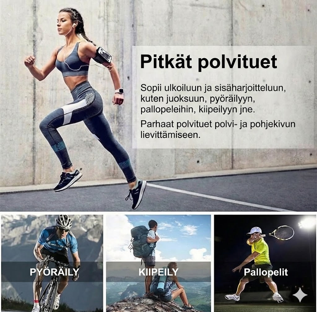 Itsestään lämpenevä polvituki (2 kpl pakkaus)