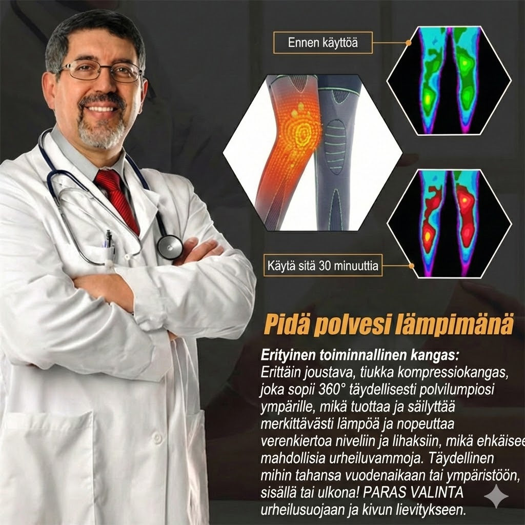 Itsestään lämpenevä polvituki (2 kpl pakkaus)