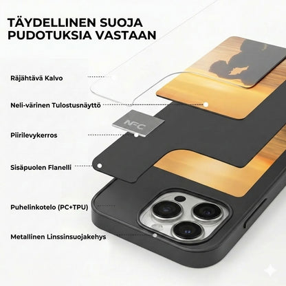 Pixly NFC E-Ink -suojakuori iPhonelle – Älykuori muokattavalla näytöllä (omat kuvat)