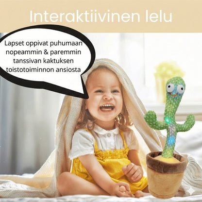 Tanssiva ja puhuva kaktus – Interaktiivinen vauvan lelu, joka toistaa puhetta (Musiikki & LED-valot)