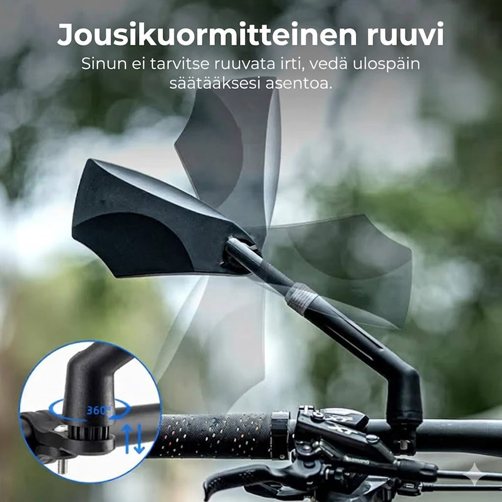 Säädettävä polkupyörän ohjaustangon peili - 360 asteen näkyvyys