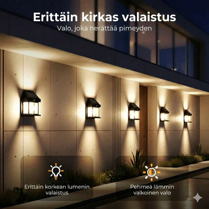 Aurinkokennokäyttöinen seinävalaisin liiketunnistimella – Ulkovalaisin aurinkoenergialla – Langaton & Vedenpitävä (IP65)