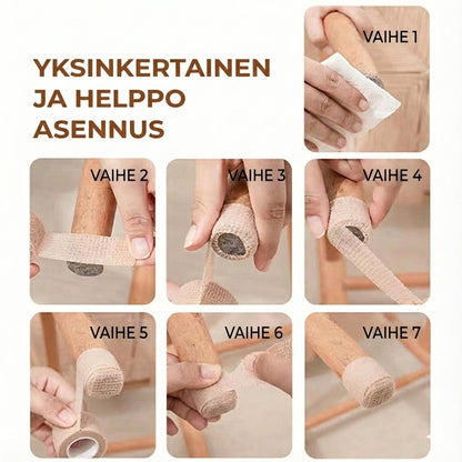 Hiljaiset huopaliu'ut pöydänjalkoihin