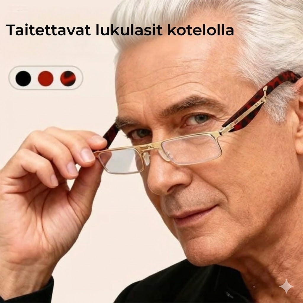 Kokoontaitettavat luku- ja tietokonelasit – Sinivalosuodatin (sis. kotelon)