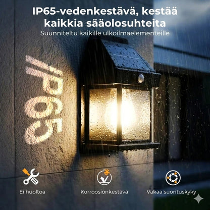 Aurinkokennokäyttöinen seinävalaisin liiketunnistimella – Ulkovalaisin aurinkoenergialla – Langaton & Vedenpitävä (IP65)