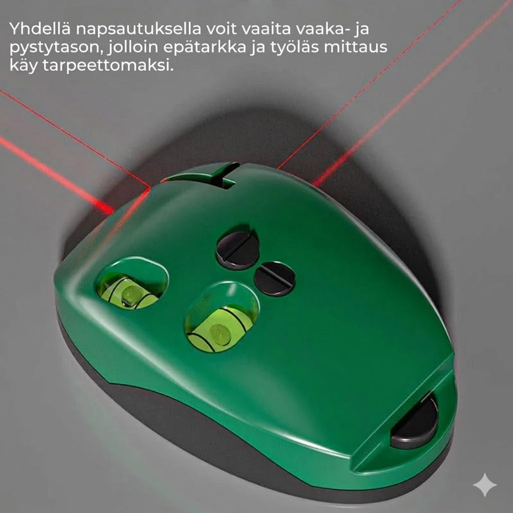 Kompakti itsestään vaaittava ristilinjalaser