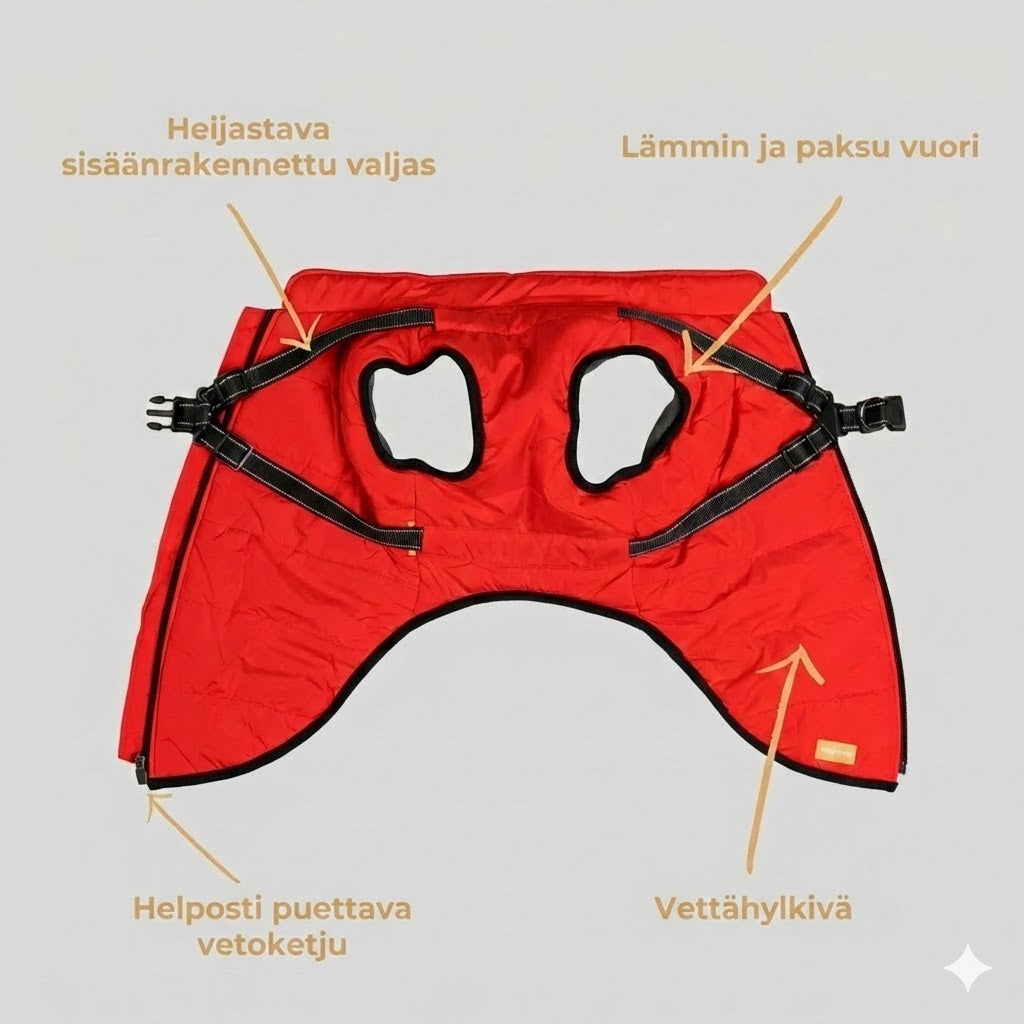 DoggyKings™ koiran takki valjailla – Vedenpitävä ja lämmin (3-in-1-muotoilu)
