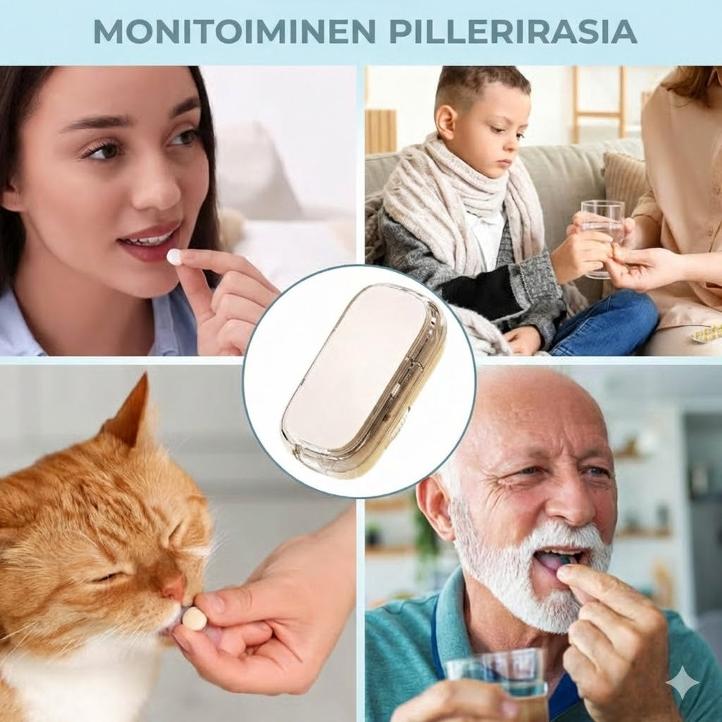 2-in-1 Pillerileikkuri & Pillerinhalkaisija – Säädettävissä kaikille kooille – Tarkka leikkaus (Läpinäkyvä)