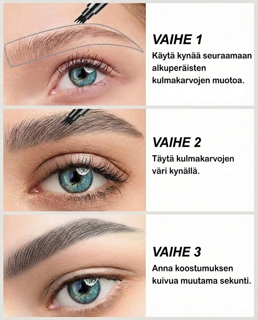 Microblading-kulmakynä – Vedenpitävä kulmakynä mikrohaarukkakärjellä (Luonnollinen lopputulos)