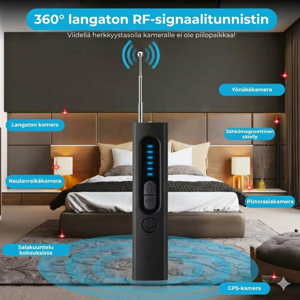 Piilokamerailmaisin, GPS-paikantimen ilmaisin ja RF-signaaliskanneri