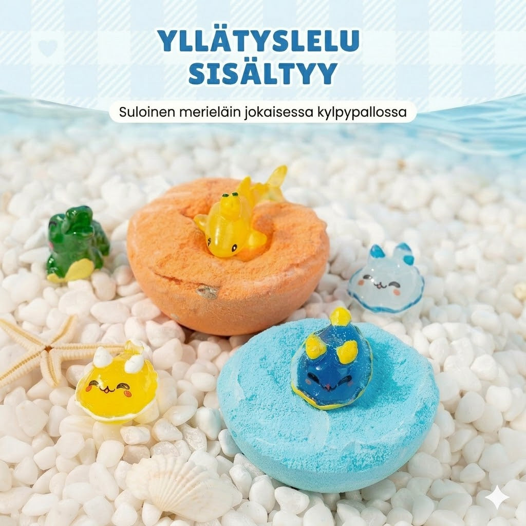 [12 kpl] Taianomaiset kylpypommit yllätyksellä - Merieläinleluja sisällä