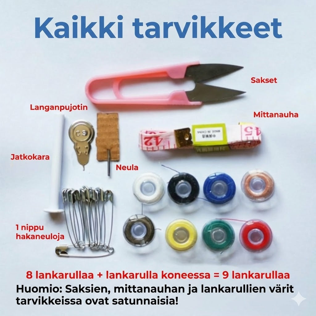 Mini-käsiompelukone-setti – Langaton & Kannettava – Nopeisiin korjauksiin – Sisältää tarvikkeet – Valkoinen