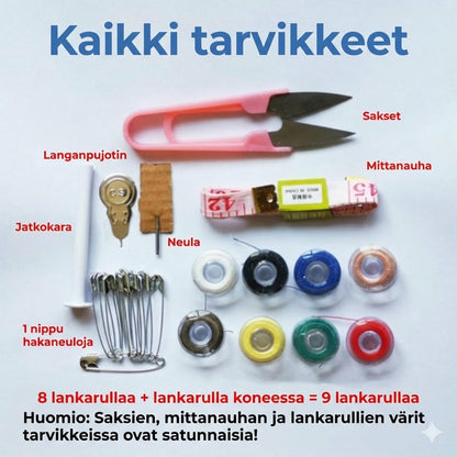 Mini-käsiompelukone-setti – Langaton & Kannettava – Nopeisiin korjauksiin – Sisältää tarvikkeet – Valkoinen