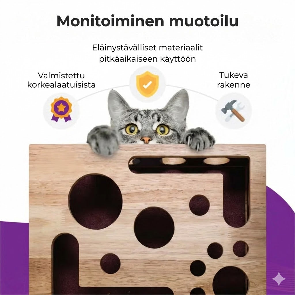 Kissan raapimispuu kynsiviilalla – Hoida kynnet helposti leikkimällä (Aktivointilelu)