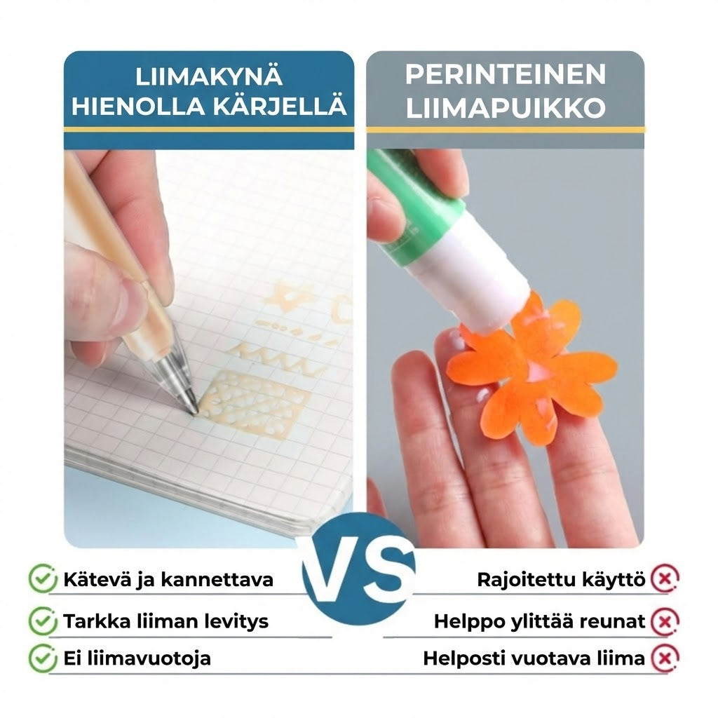 Hienokärkiset liimakynät – Tarkkuusliima skräppäykseen ja korttiaskarteluun (6 kpl setti)