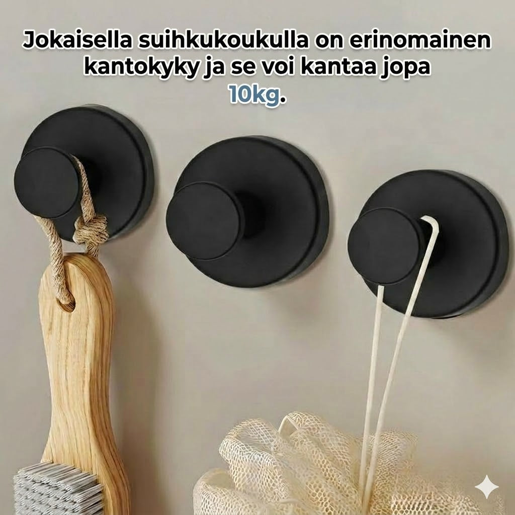 Modernit kylpyhuoneen pyyhekoukut – TwistLock-imukuppijärjestelmä – Irrotettava ja uudelleenkäytettävä – Ei vaurioita