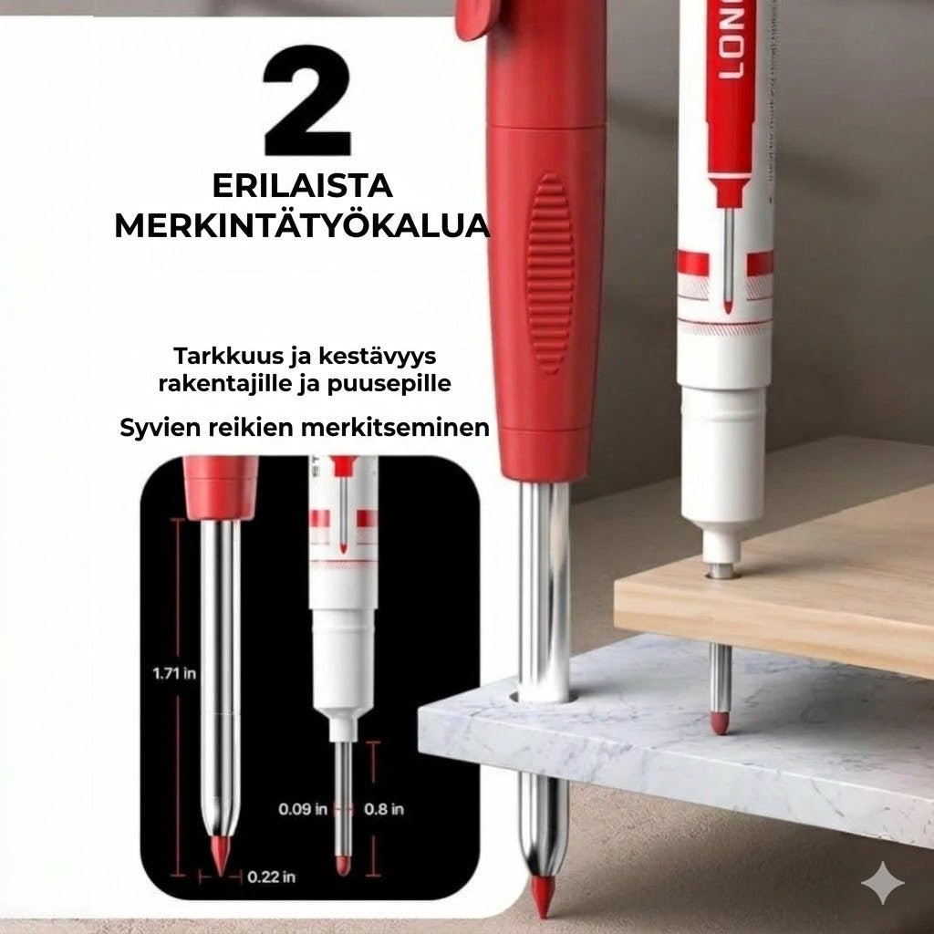 Täydellinen merkintäsetti ammattilaisille – 3 puusepänkynää – Värillisillä täyttölyijyillä – Välttämätön työkalupakissa